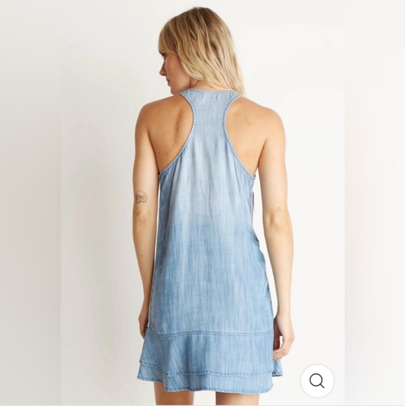BELLA DAHL- Racer Back Stripe Trim Dress in Silverlake Wash size Large - Picture 4 of 8